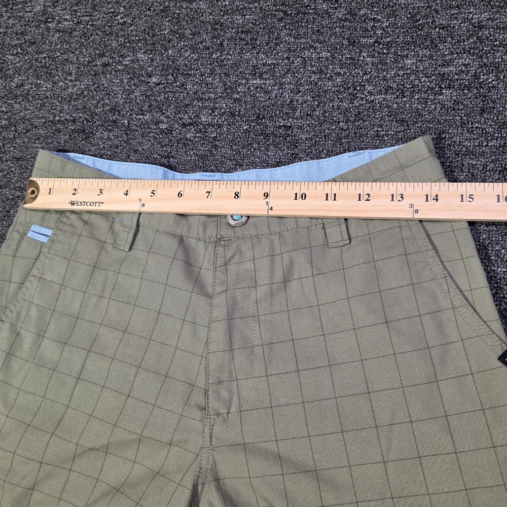 Matix Jerobi Shorts Mens 28 Olive Green Grid Pattern Skateboarding Streetwear - Picture 3 of 7